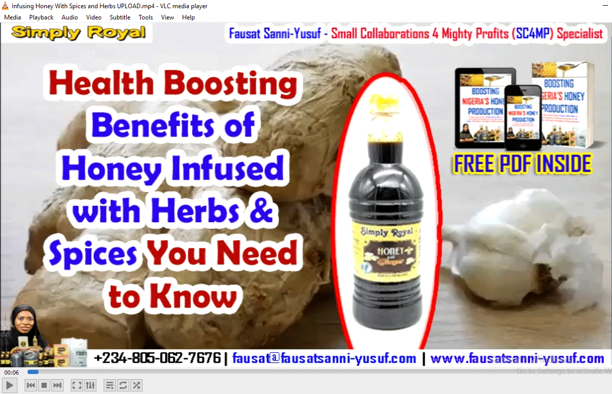 VIDEO: Health Boosting Benefits of Honey Infused with Herbs & Spices You Need to Know [Click to watch the video in a new browser window and listen to Fausat's explanation]