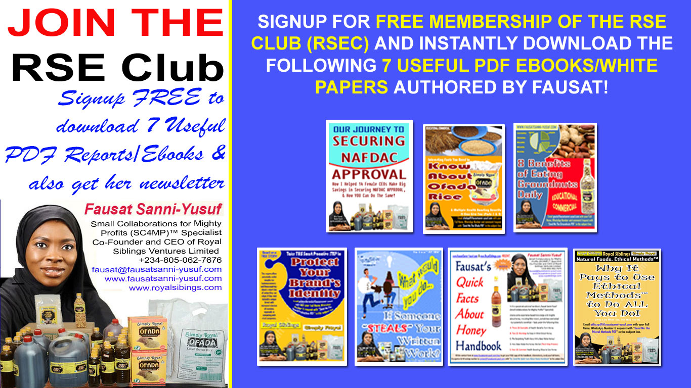 Download these 7 Agro-Processing Business Ebooks as a Member of my Royal Siblings Entrepreneurs Club