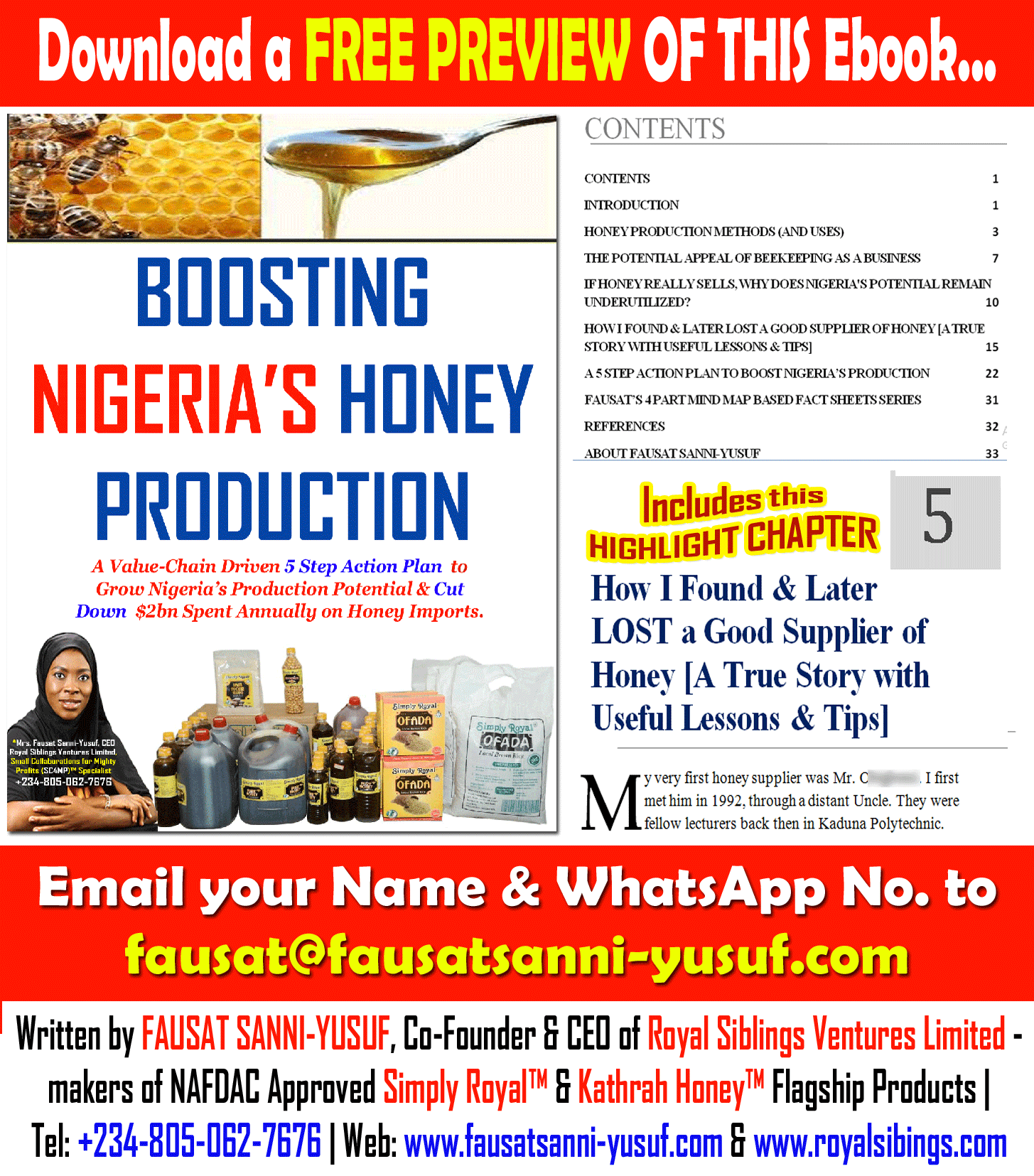 BOOSTING HONEY PRODUCTION IN NIGERIA - A Value-Chain Driven 5 Step Action Plan to Grow Nigeria’s Production Potential and Cut Down $2bn Spent Annually on Honey Imports