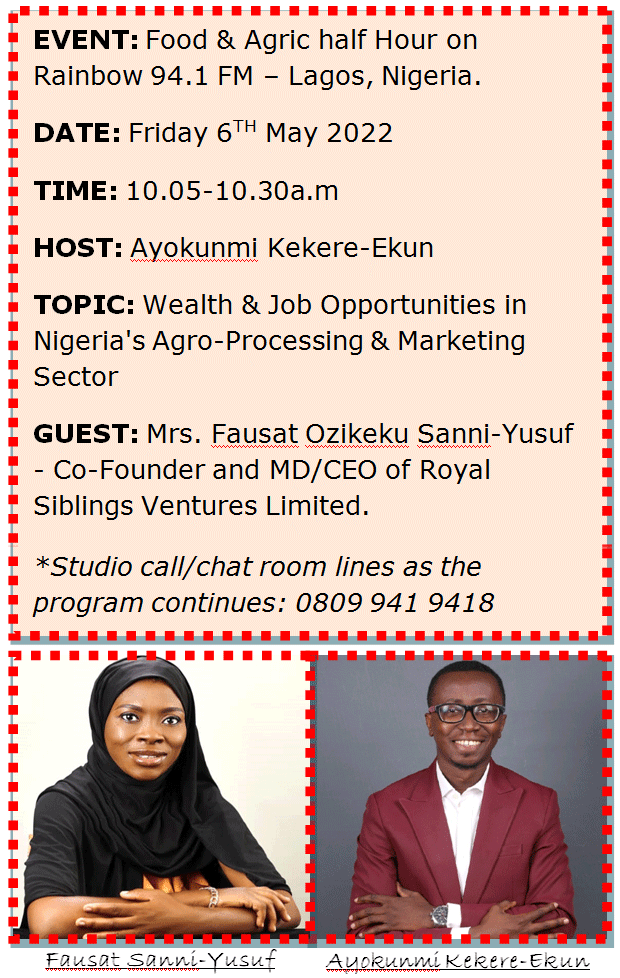 [NOW LIVE!] FAUSAT’S 25 MINUTE INTERVIEW ON RAINBOW 94.1 FM | Wealth & Job Opportunities in Nigeria's Agro-Processing & Marketing Sector