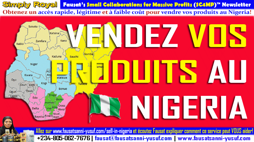 VENDEZ VOS PRODUITS AU NIGERIA! Obtenez Un Accès Rapide, Légitime et à Faible Coût Pour Vendre!