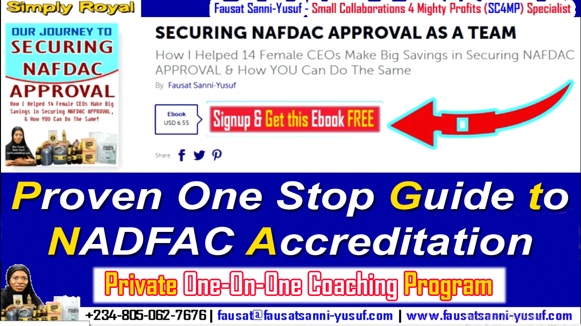 Proven One Stop Guide to NAFDAC ACCREDITATION | Enroll for this Private Coaching Program