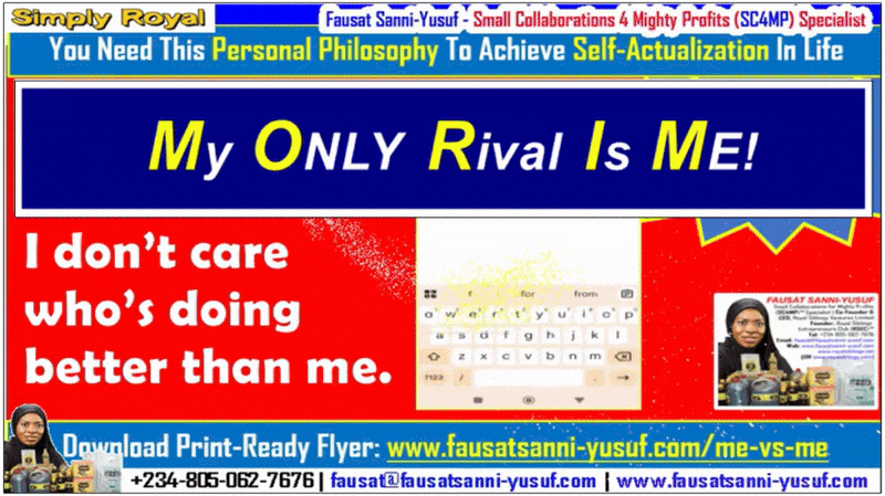 “My ONLY Rival Is ME!” | YOU NEED TO LEARN THIS PERSONAL PHILOSOPHY TO ACHIEVE YOUR GOALS IN LIFE!!!