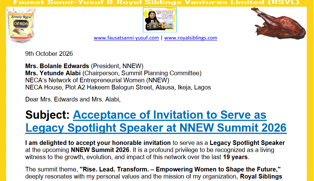 From Local Startup to Emerging Exporter: Fausat Sanni-Yusuf Set to Take Center Stage at NNEW Summit 2026